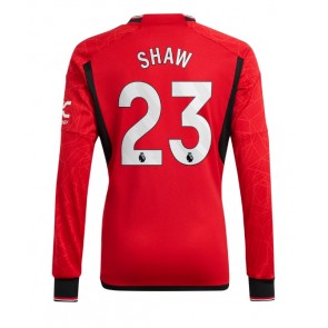 Manchester United Luke Shaw #23 Replica Home Stadium Shirt 2023-24 Long Sleeve